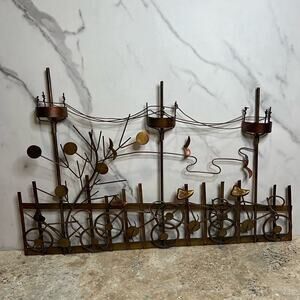 Vintage Copper Bicycle Park Wall Hanging MCM Biker Road Bike Mountain Bike Gift